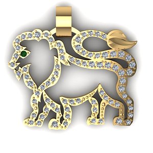 stl lion pendant obj