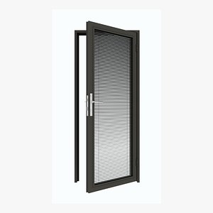 Office door made of aluminum and glass 4 3D