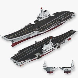 Shandong Chinese aircraft carrier Type 002 aircraft carrier Navy 3D model
