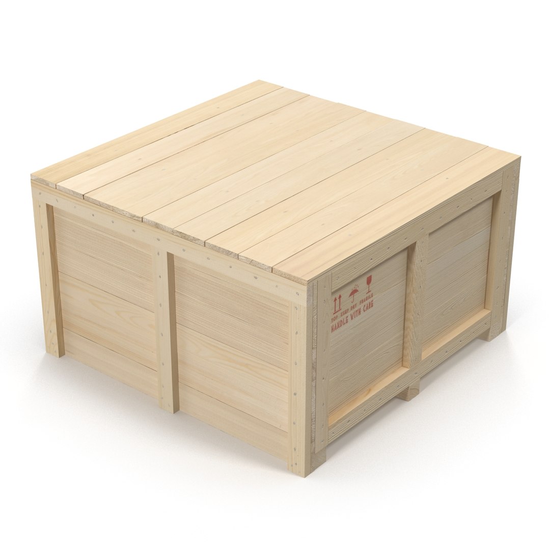 Wooden Shipping Crate 2 3D model preview