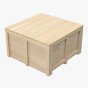 3d model wooden shipping crate 2