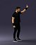 Homme en vêtements noirs 0188