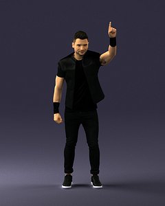 Man in black clothes 0188