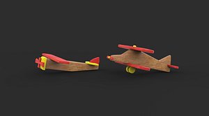 Wooden Airplane 3D model model