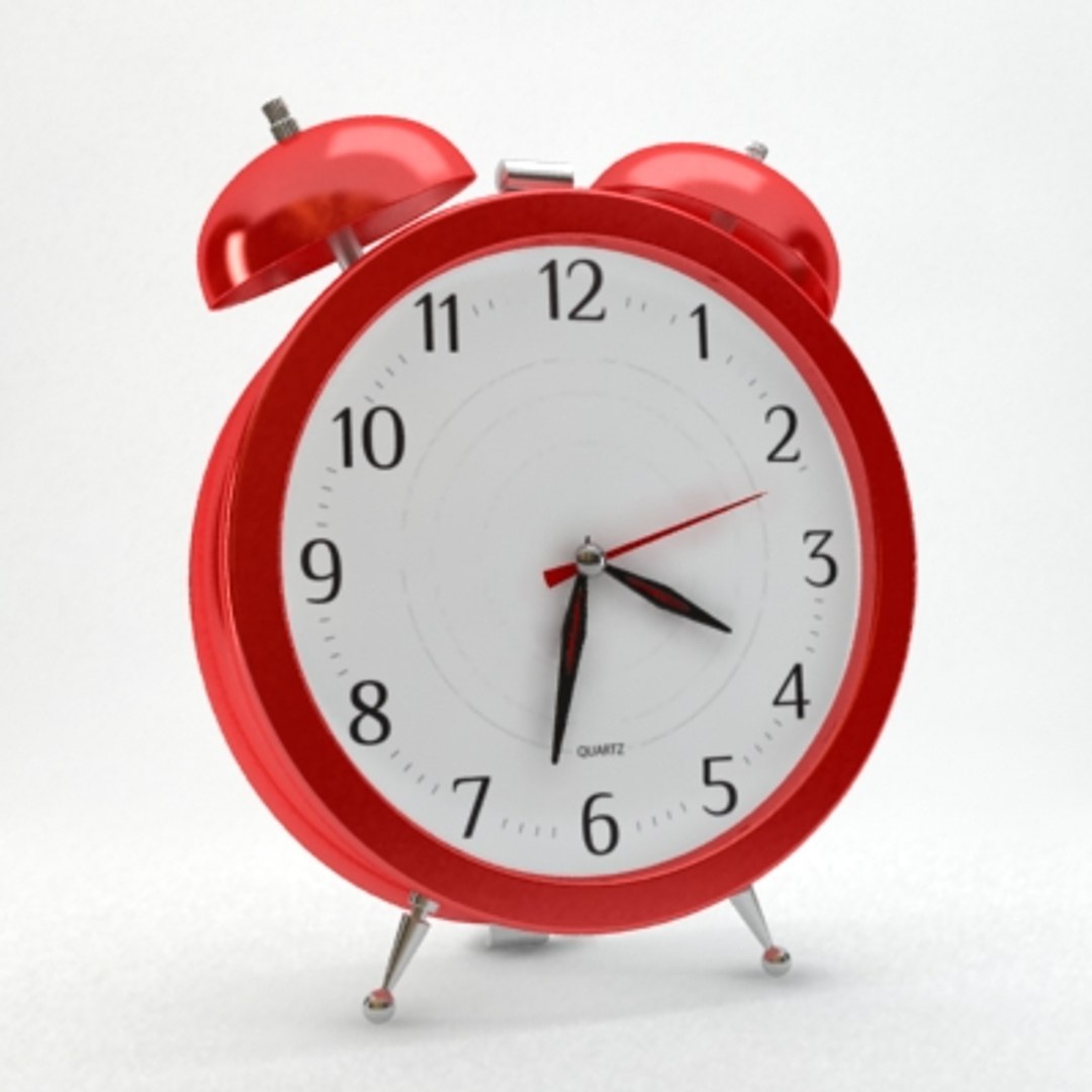 3d Model Red Alarm Clock