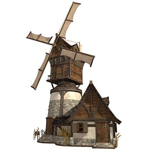3D Old Windmill Low Poly model