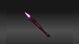 3D Fantasy Magic Staff with Glowing Crystal