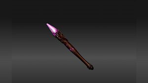 Fantasy Magic Staff with Glowing Crystal