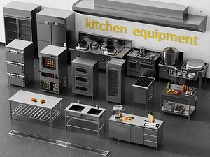Complete set of professional commercial kitchen equipment