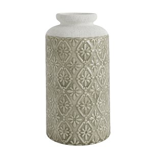 3D Floral Glazed Vase