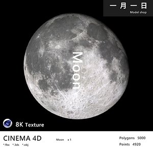 3D realistic moon