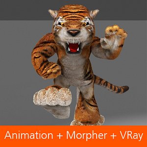 Tiger Human skeleton Texture Morpher