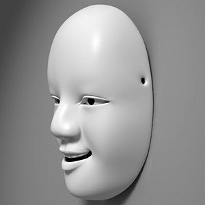 3d model of ese noh masks ko-omote