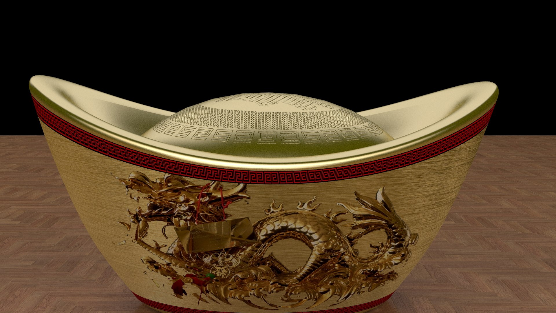 3D Chinese Gold Ingot - TurboSquid 2176682
