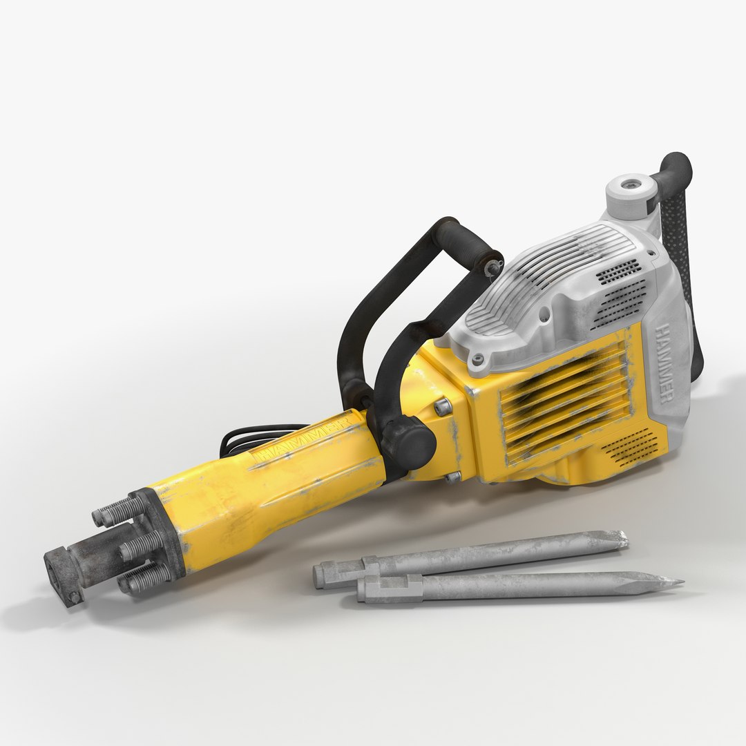 Electric Demolition Jack Hammer Used 3D model preview