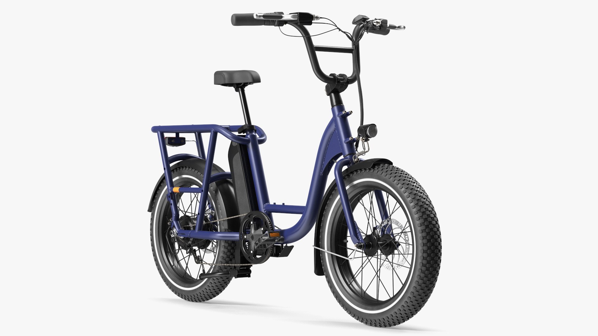 Electric Cargo Bike Blue Rigged 3D model preview