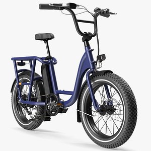 Electric Cargo Bike Blue Rigged