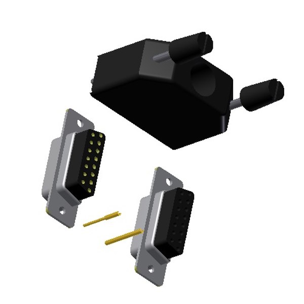 3d model db15 connector kit