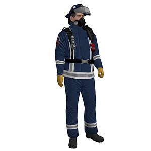 Fireman 3 LOD1 Rigged