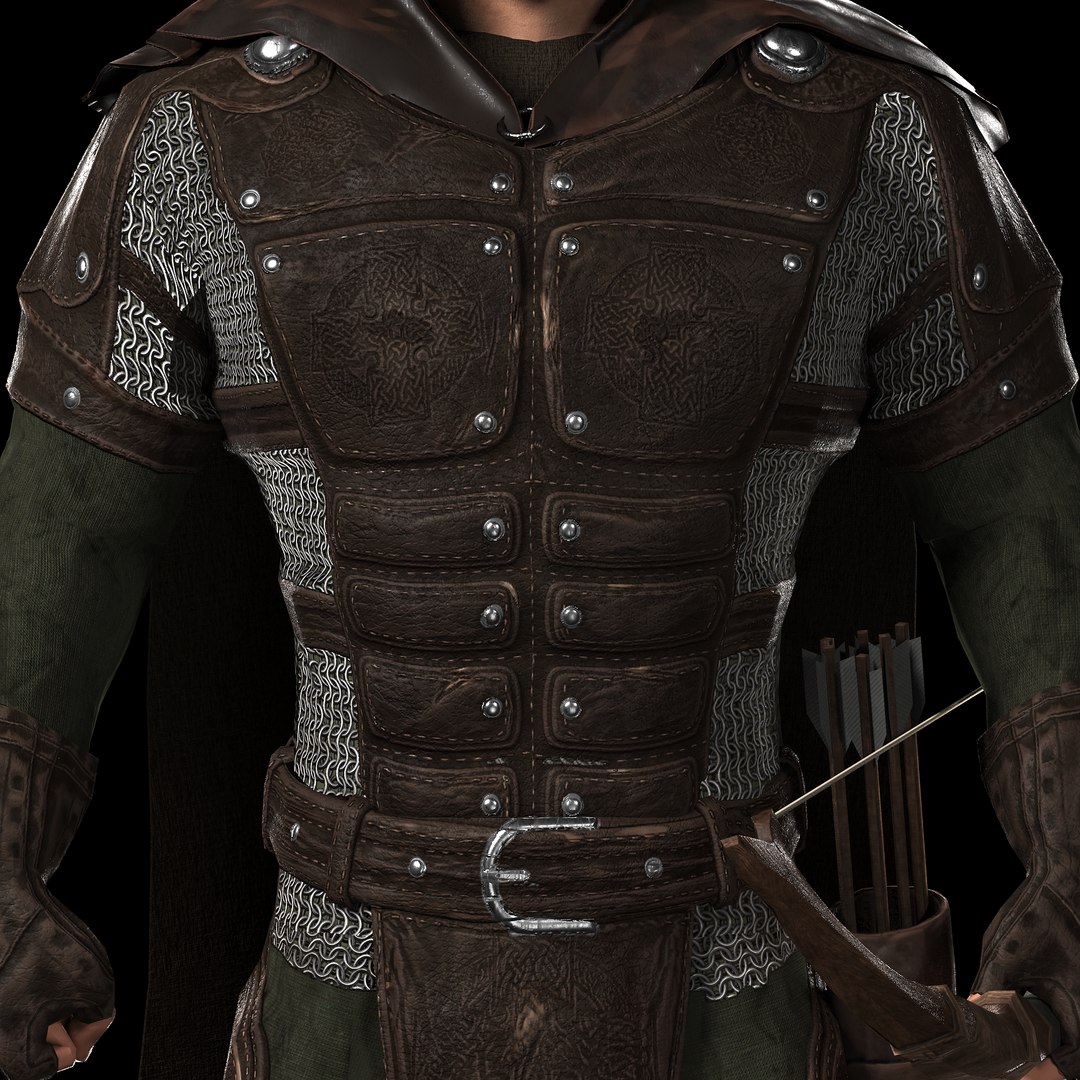 3d model archer warrior man rigged