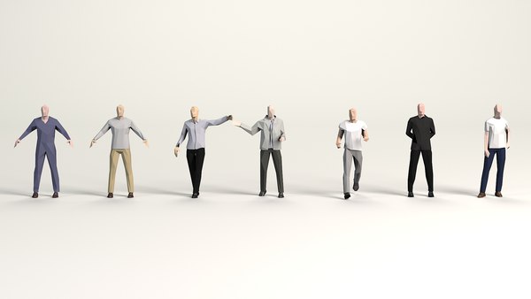 Cartoon clothed males pack model - TurboSquid 1254149