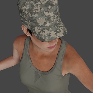 Rigged Soldier 09 3D model
