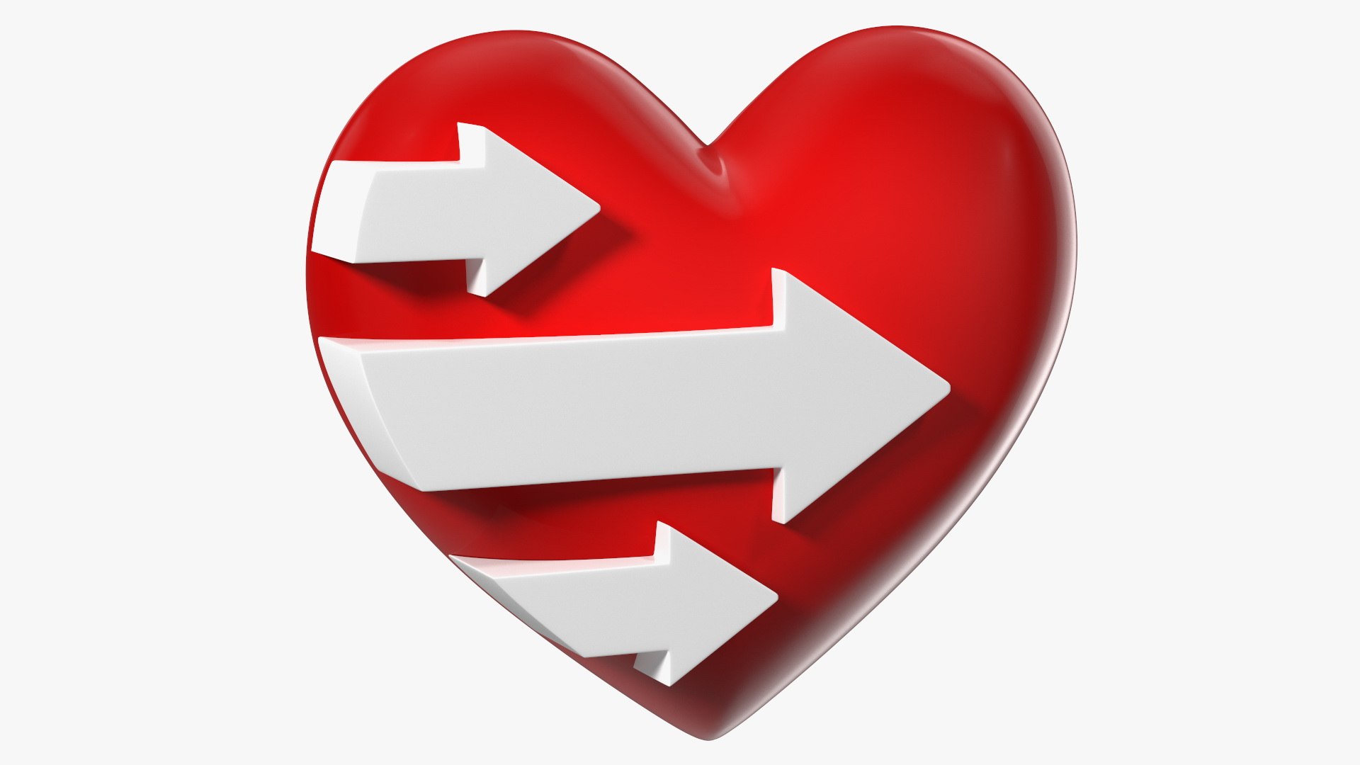Heart with Arrow pointing Right 3D model preview
