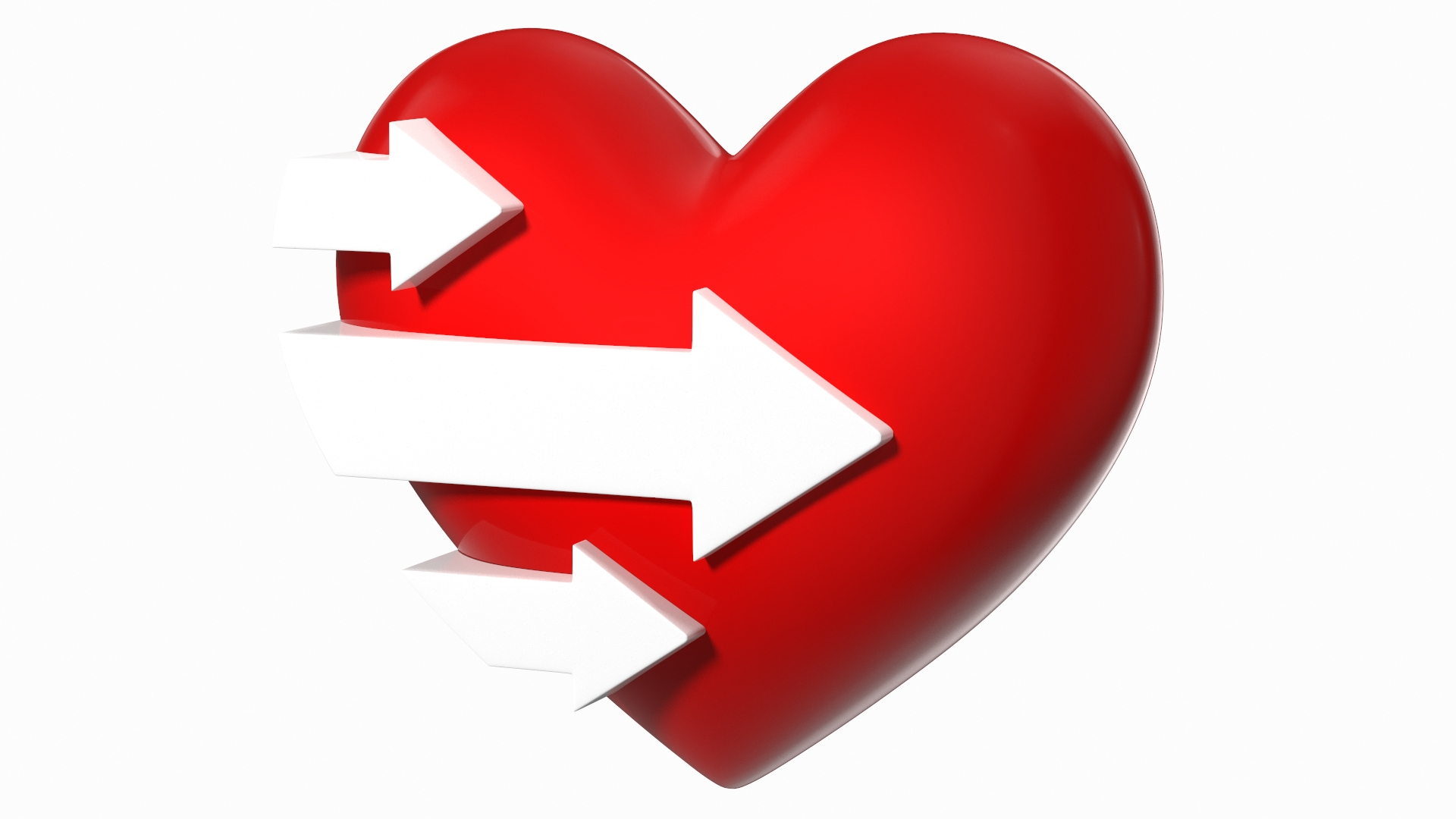 Heart With Arrow Pointing Right 3D Model - TurboSquid 1799412