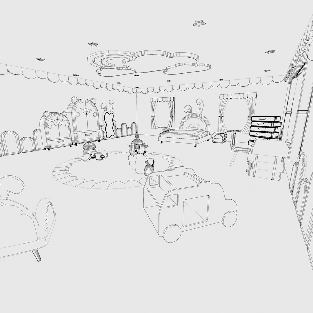 3D Stylized Kids Room Model - TurboSquid 2178708