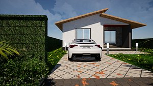 Bungalow Interior And Exterior 3D