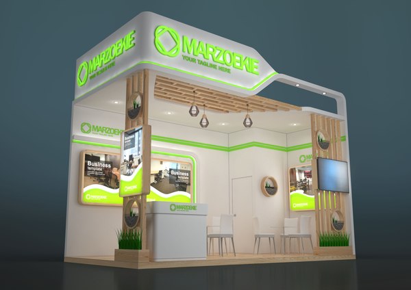 3D exhibition stand 18 sqm model