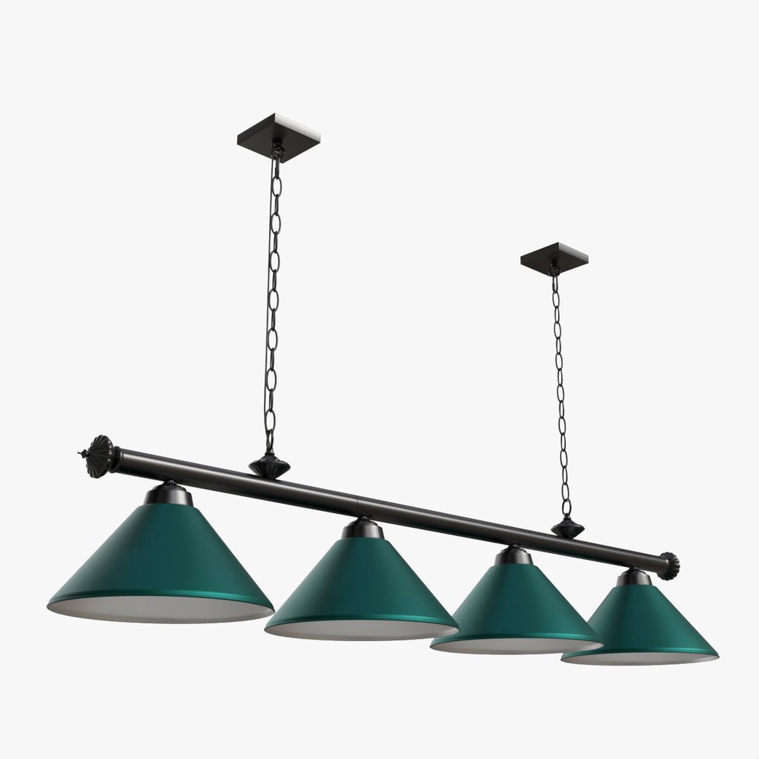 Billiard Hanging 4light Fixture 3D model TurboSquid 2073619