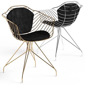 3D Cult Living Moda Wire Metal Chair