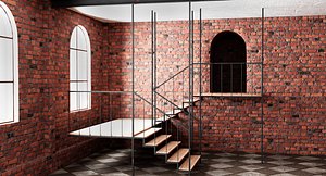 premises brick wall interior exterior 3D model