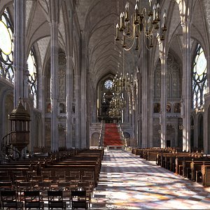 3D Conceptual Cathedral Low Poly