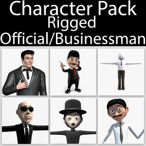 3d model character pack 09 rigged