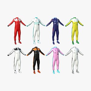 08 Racing Pilot Uniforms A Collection - Character Clothing Design 3D