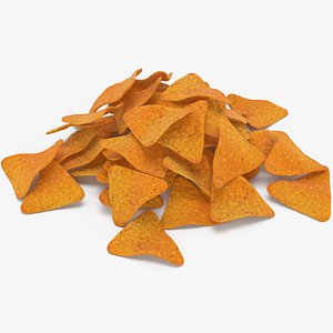3D Nacho Cheese Doritos Chips Pile model