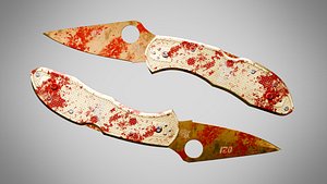 Knife 9 Desert FT With Blood 3D model