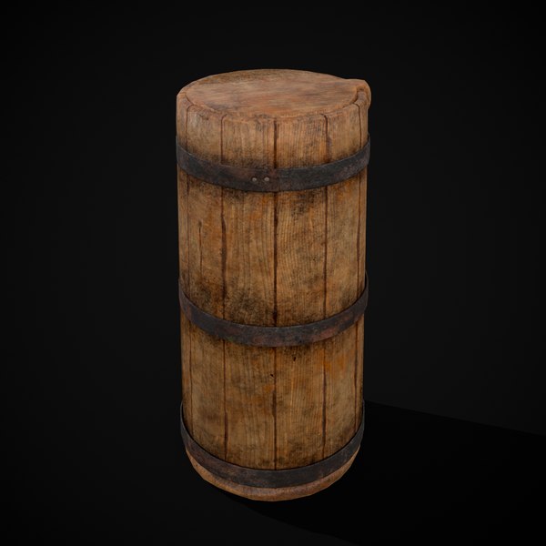 Tall Wooden Storage Bucket model