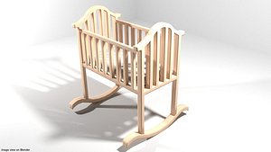 baby bed rocking 3D model