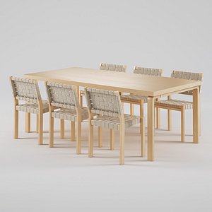 artek chair 611 table 3d max