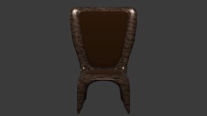 3D Metal chair with upholstered seat model