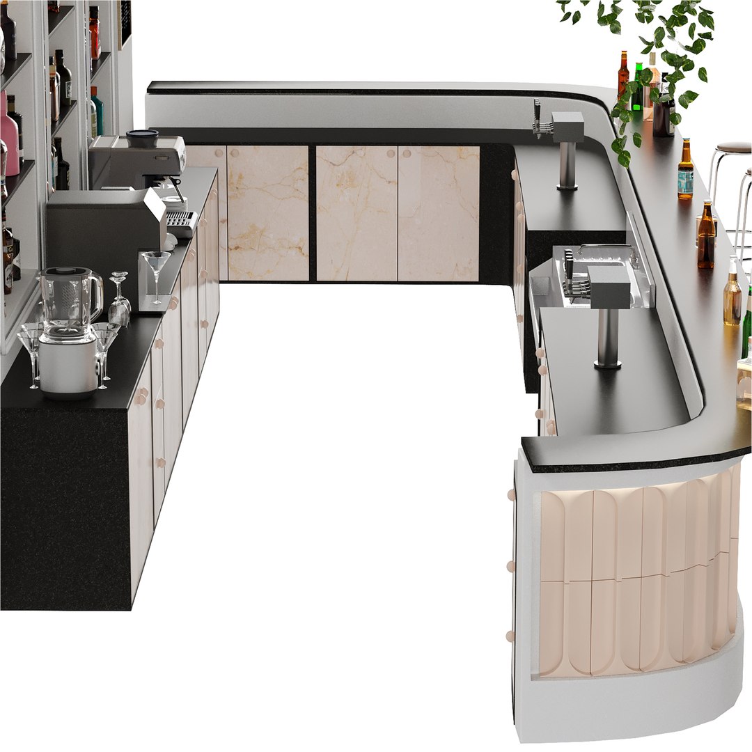 Bar 12 Hotle Bar 110 Bottles Bar Objects 3D Model - TurboSquid 1987723