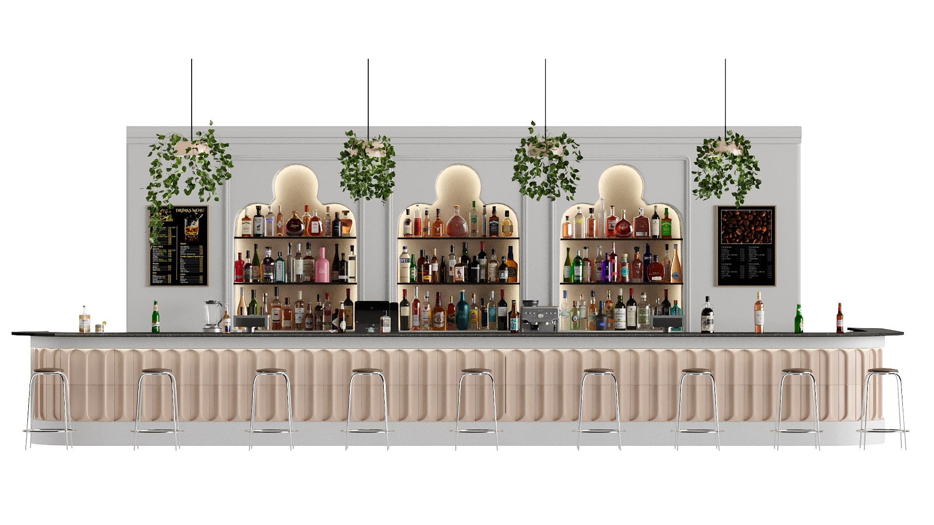 Bar 12 Hotle Bar 110 Bottles Bar Objects 3D Model - TurboSquid 1987723