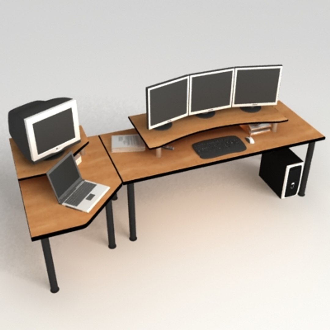 pc office table 3d max
