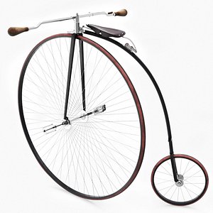 Antique High Wheeler Rigged for Cinema 4D