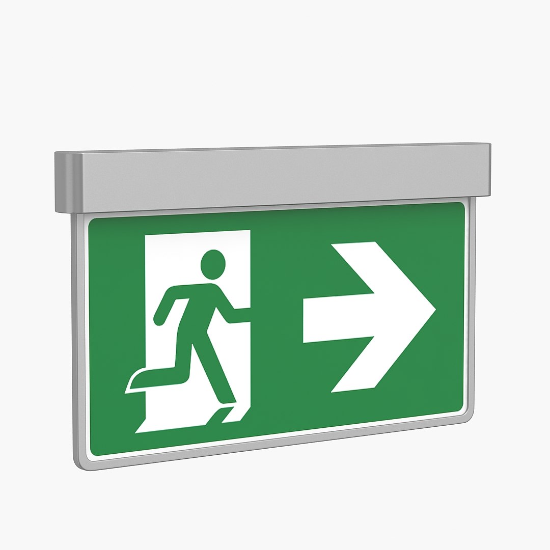 Exit Sign 3D - TurboSquid 1579013