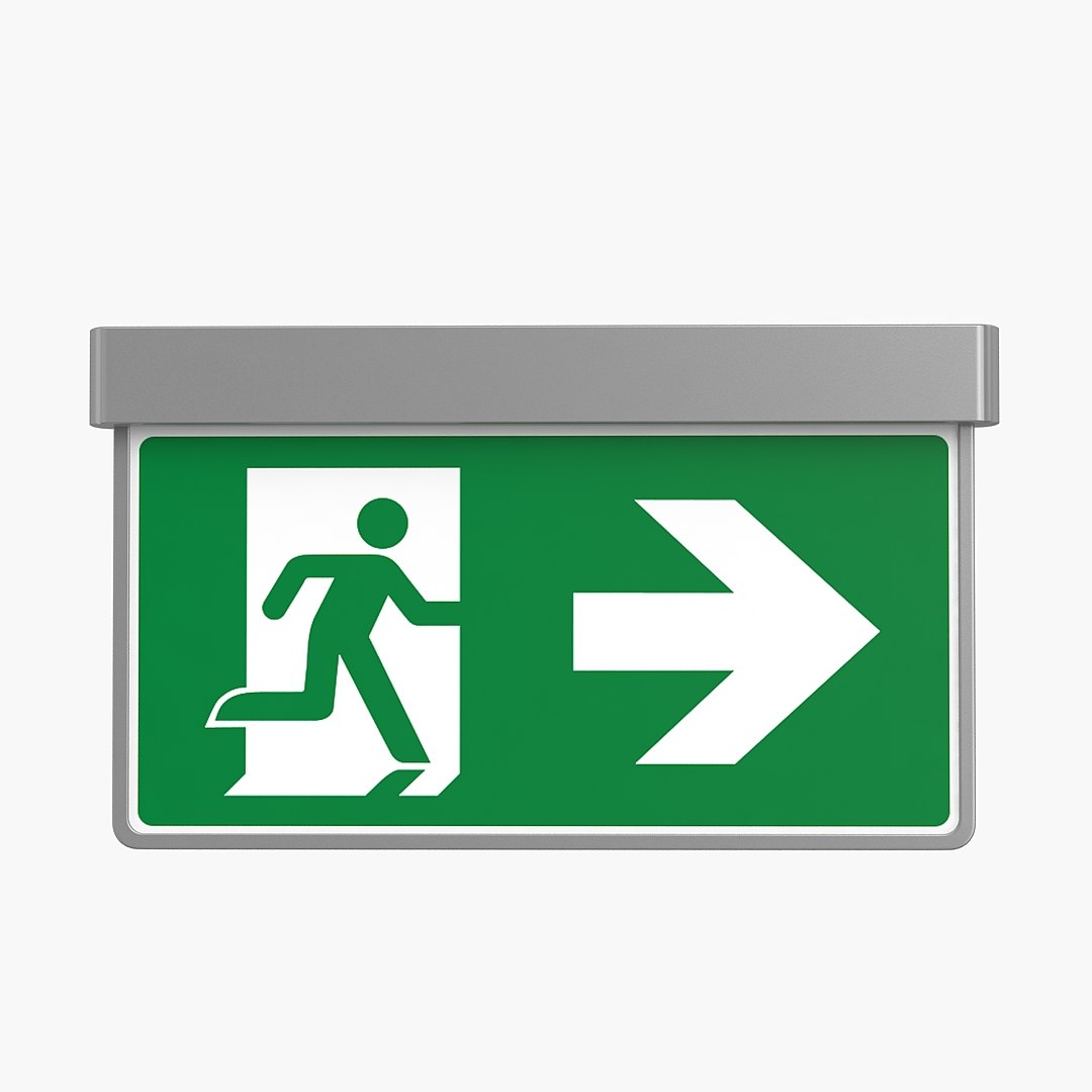 Exit Sign 3D - TurboSquid 1579013