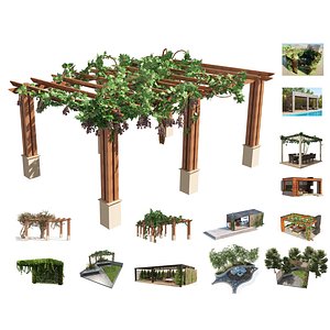 3D Customizable Pergola 3D Pack